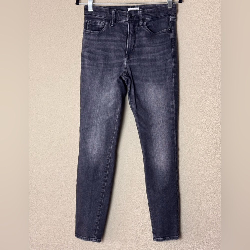 GOOD AMERICAN GOOD LEGS HIGH WAISTED BLACK SKINNY LEG JEANS 6 28 #54
